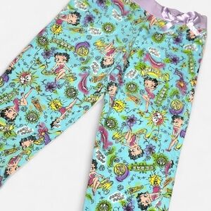 Vintage Betty Boop Pajama Bottoms, Y2K, Low Rise Capris, Size Large